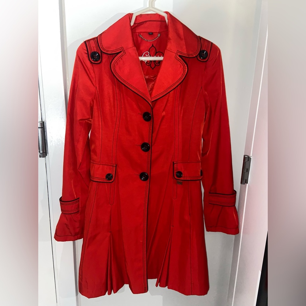 Guess Lightweight Trench Coat - Red ❤️ Size Small